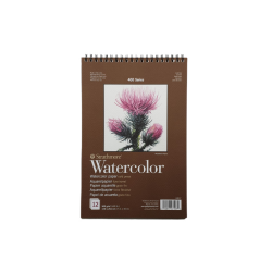 كراسة رسم A5 ستراثمور الوان مائية حبيبات كولد برس 17.8X25.4 سم 300 جرام سلك علوي 12 ورقة لون ابيض طبيعي ( 7*10 انش )